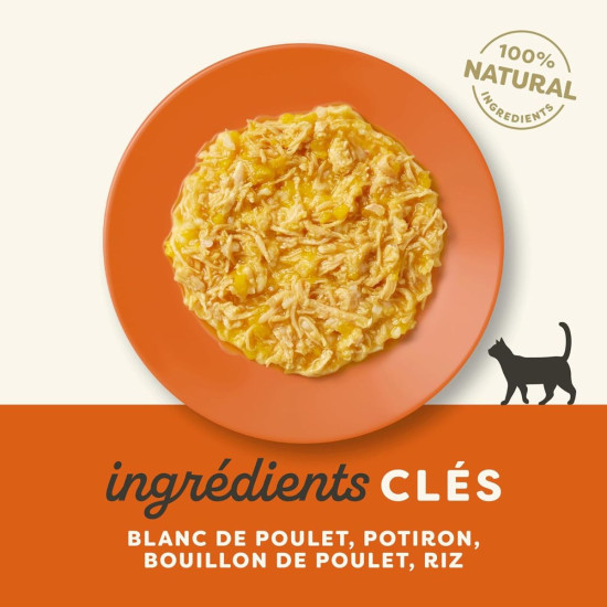 APPLAWS Natural – conservă hrană umedă complementară pentru pisici, piept de pui și dovleac în supă, 70 g